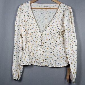 Reformation Nell Floral V-NeckTop Sz XL NWT